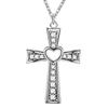 silver Color Plated necklace jewelry women wedding fashion Cross CZ crystal Zircon stone pendant Christmas gift JSHN296