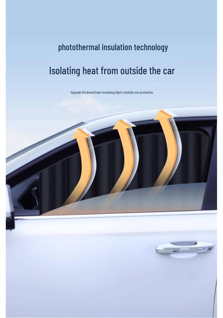 Magnetic Car Privacy Sunshade Curtains for Side Windows - Telescopic Sliding Track Design