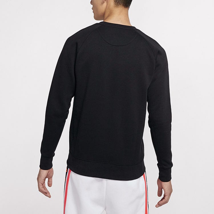 Jordan Air Jordan Fleece Thickened And Fleece Lined Thermal Sports Crew Neck Pullover Sweatshirt Winter Men's Black DC6716-010