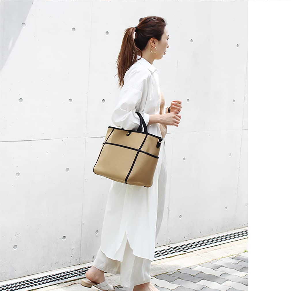 Gratante 24oz Canvas 2way Tote Bag Commuter Bag [Gratante] Women's Abb-g0018 (Camel Black)