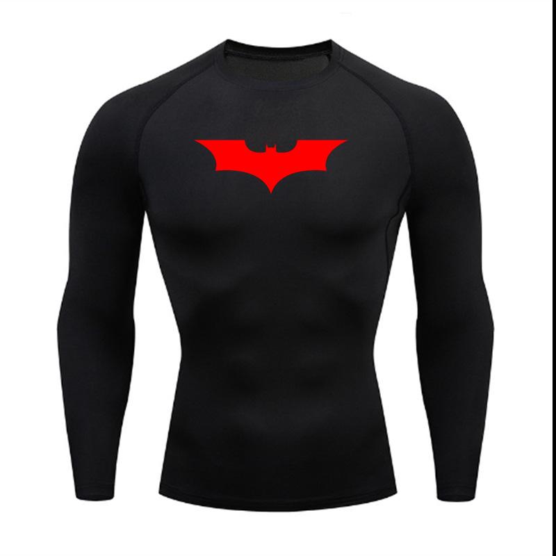 Men's Batman Compression Short Sleeve Sports T-Shirt for Running, Basketball, or Football - Quick Dry, Tight Fit, Round Neck.