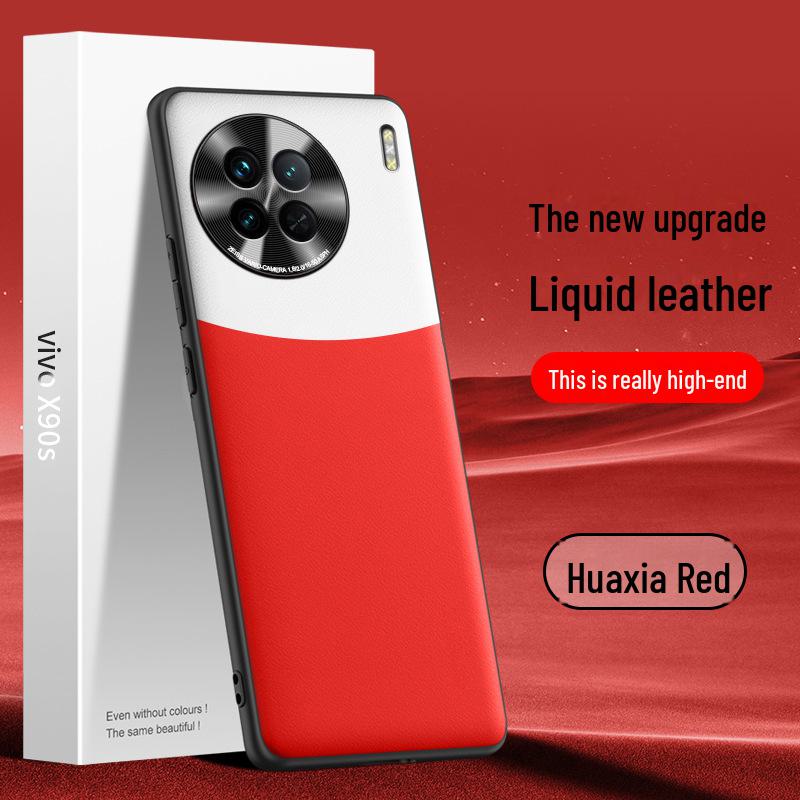 Protective Liquid Leather Case for vivoX90, Anti-drop and Anti-stain, One-piece Design