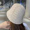Summer Bucket Hat Women Thin Knitted Woolen Foldable Artistic Leisure Sun Hat