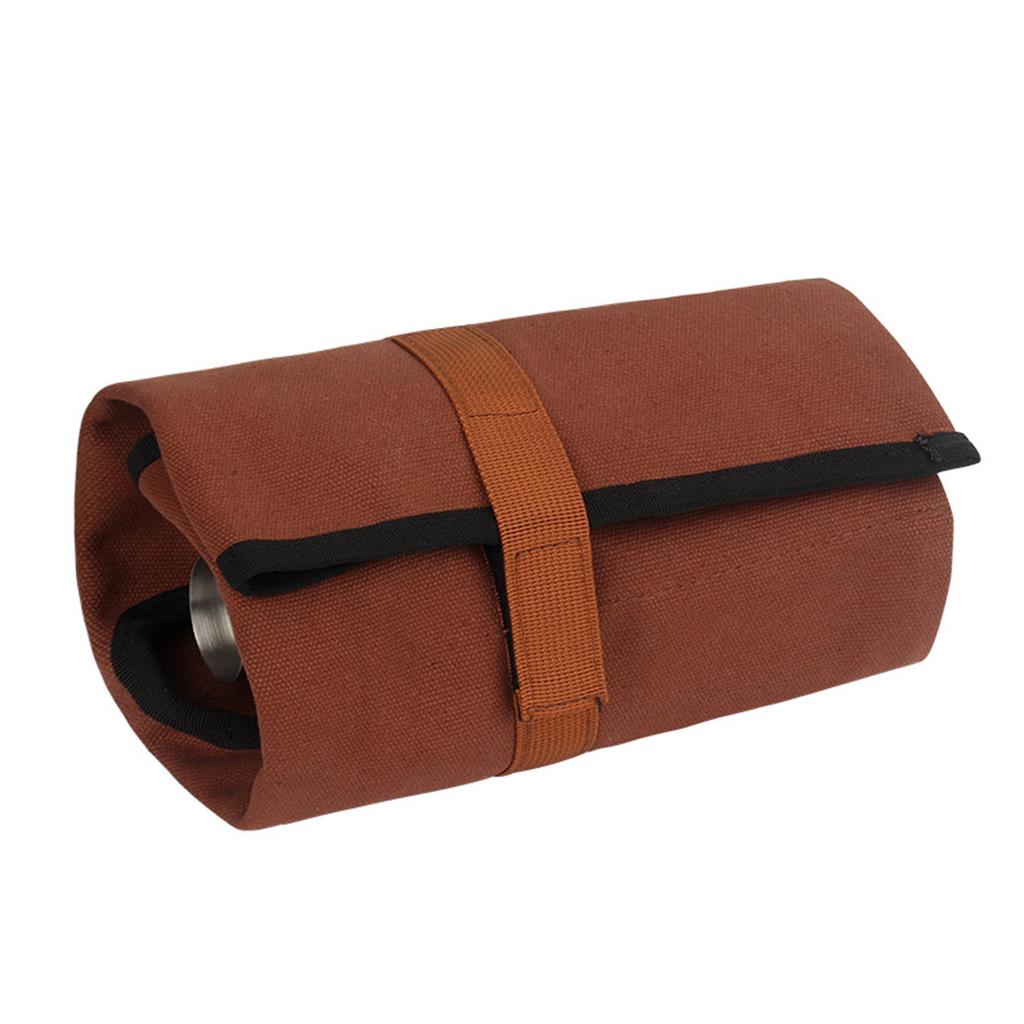 Canvas Cocktail Set Carry Bag Portable Folding Roll Strap Professional Mixology Bartender Bag for Camping Outdoor