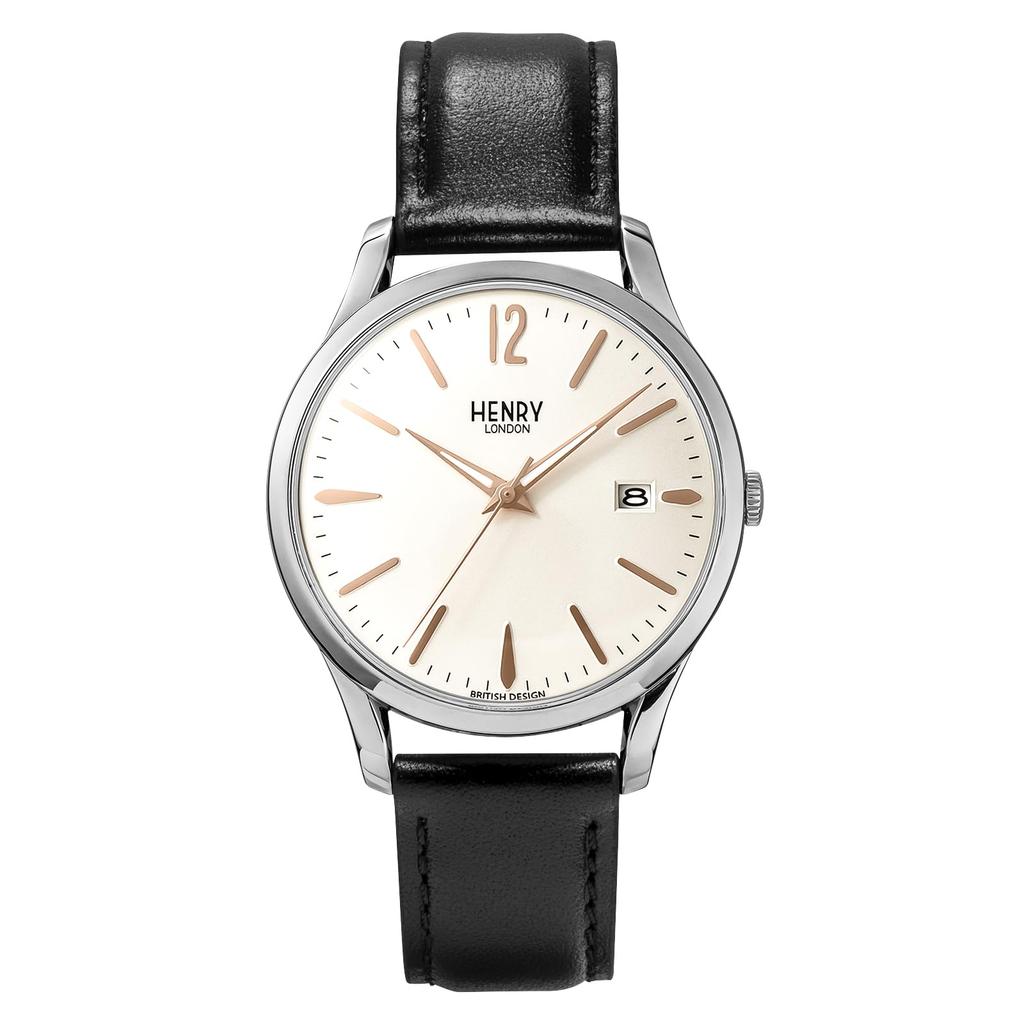HENRY LONDON Canonbury HL39-S-0413-BLK Unisex Watch, White Dial, Quartz, Water Resistant, Stainless Steel