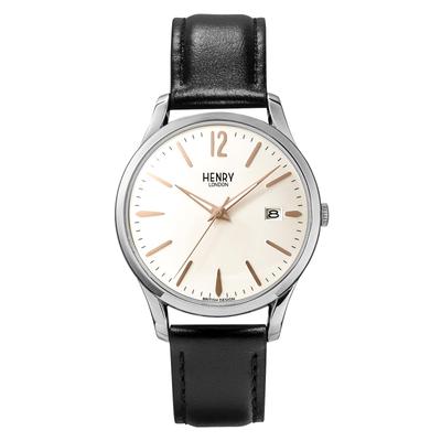Canonbury HL39-S-0413-BLK Unisex Watch, White Dial, Quartz, Water Resistant, Stainless Steel