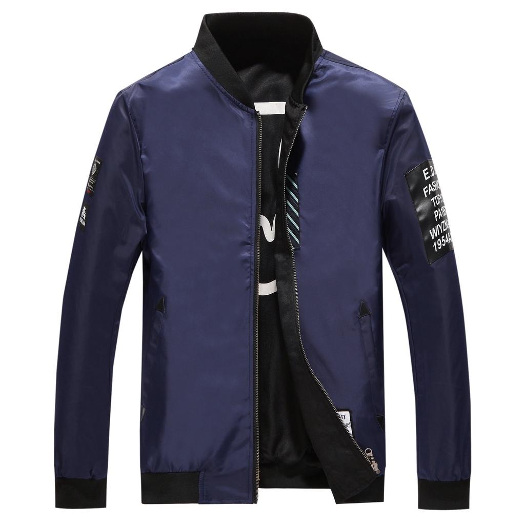 Premium Quality Mens Jacket Ma1 Army Smiling Face Reversible Bomber Jacket Coat