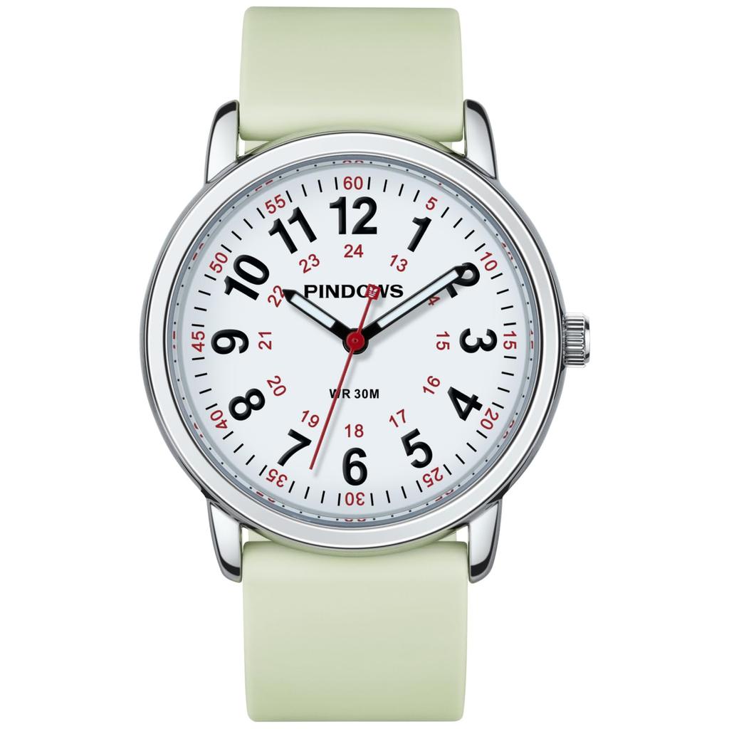 PINDOWS Unisex Analog Quartz Watch for 30m Water Military Time Luminous Dial for Easy Visibility Women's Watch, Students, Resistant, Display,