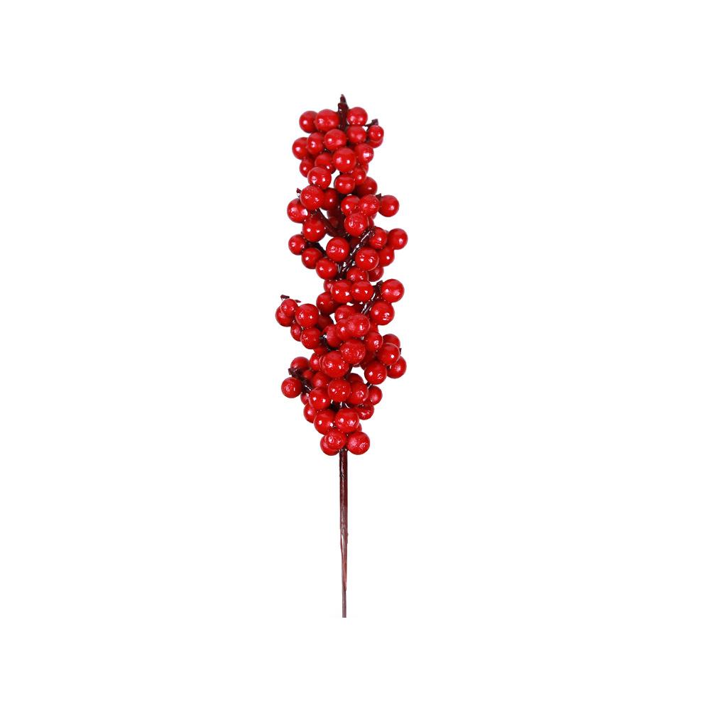 Simulation Fake Flower Three-Pronged Simulation Red Berry String, Christmas Holly Fruit Rich Fruit Diy Accessories