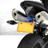 Motorcycle License Plate Bracket with LED Lights Licence Plate Holder Aluminum Alloy Universal Gold