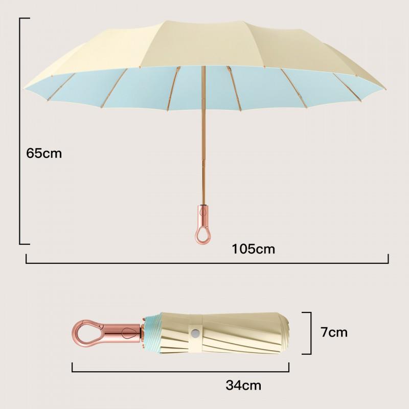 Automatic 3-Fold Business Umbrella With Colorful Coated Fabric UV Protection Adults Portable Gift