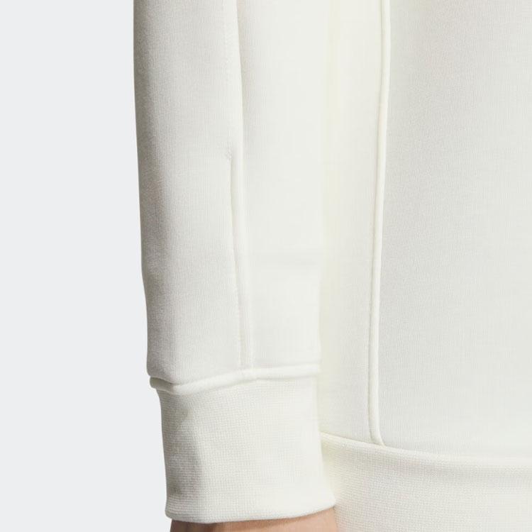 Adidas W Pm Crew Solid Knit Round Neck Pullover Long Sleeve Sweatshirt Women Sweatshirt White JE8610