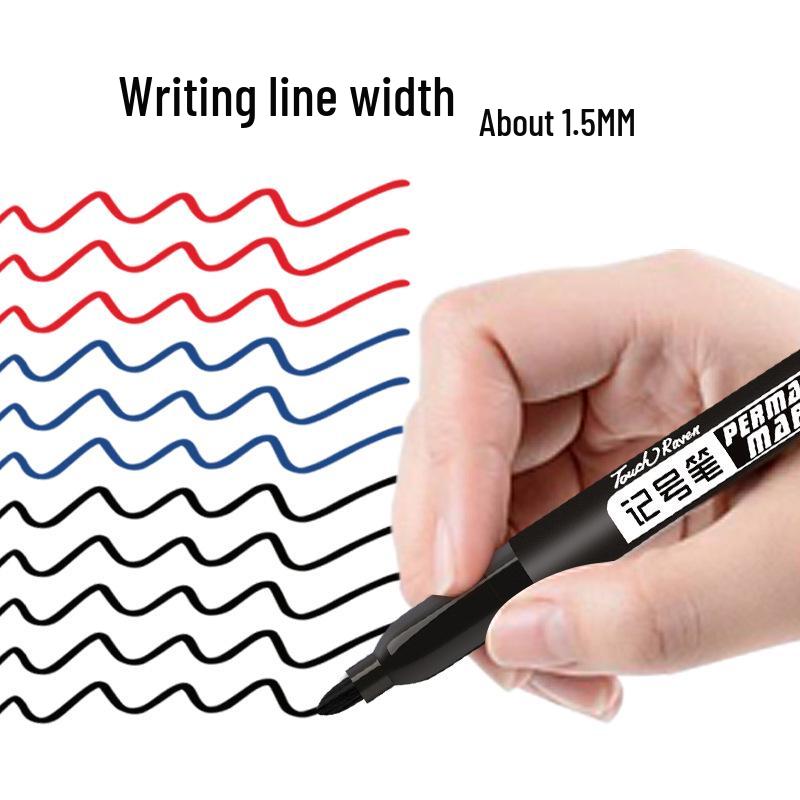 Oil-Based Fade-Resistant Black Marker with Large Tip – Waterproof & Non-Erasable for Office Use
