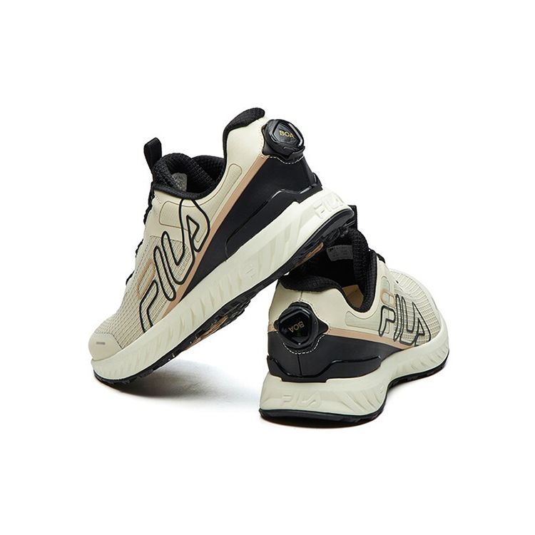 Fila Athletics Trend Fabric Synthetic Leather Low Top Running Shoes Men Sneakers Beige A12M112204FAG