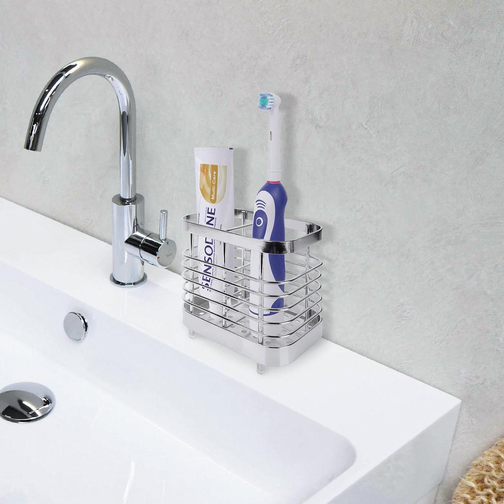 Linkidea Electric Toothbrush Stainless Steel Vanity Toothpaste Countertop Compatible with iO Series and Spinbrush Pro 7AM2M Holder, Stand, 2-Slot