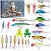 Fish Bait Fishing  Advent Calendar Christmas Countdown Artificial Bait Fishing Lure Kit  Teen Boys
