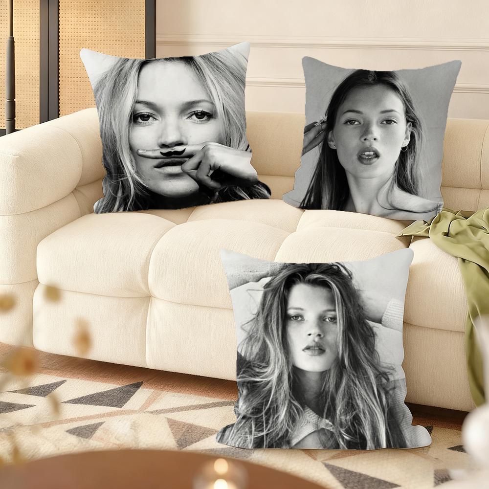 K-Kate M-Moss Cushion Cover Soft Plush Double-Sided Printed Sofa Pillow Cushion Cover | Cozy All-Season Durable Decor Gift