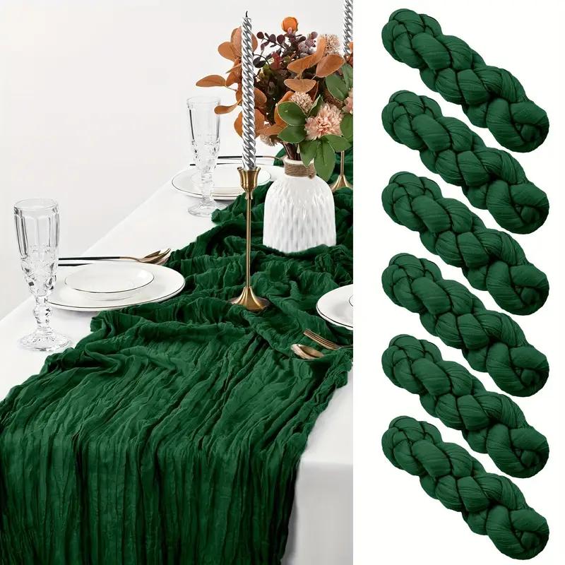 6 Pack Green Table Runner Wedding Banquet Boho Wedding Baby Bridal Shower Decor Table Runner Holiday Banquet Luxury Tablecloth