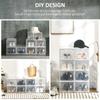 Modular Shelving System with 8 Compartments, Plug-In Shelf, 25 cm x 35 cm x 19 cm, Transparent