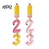 Youthful Look Fashion Accessories 1 Pair Teacher Earrings for Women Cute 2D Acrylic Crayon Pencil Backpack Stationery Themed Jewelry Teachers Number
