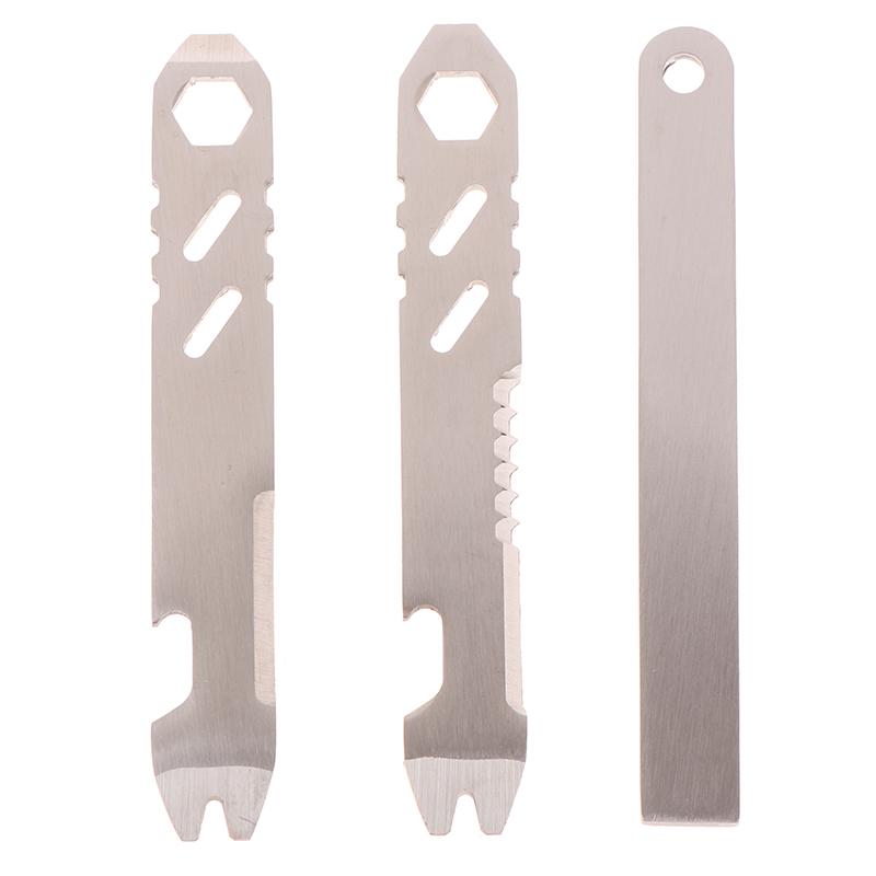 Stainless Steel Multifunctional Pry Bar Mini Edc Hex Wrench Bottle Opener Portable Outdoor Bicycle Repair Tool
