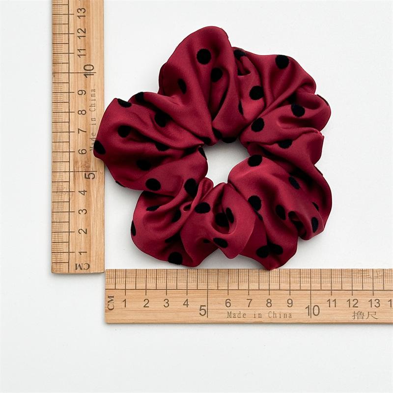 Mode 11cm Niedliche Punkt Satin Scrunchies Elastische Haargummis Für Frauen Mädchen Haarring Seil Ornament Haaraccessoires