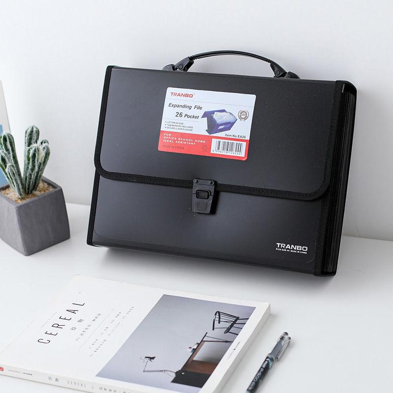 26-lagige Handheld-Akkordeon-Tasche für Highschool-Schüler - Großes Fassungsvermögen, mehrschichtige, klassifizierte Aktenmappe