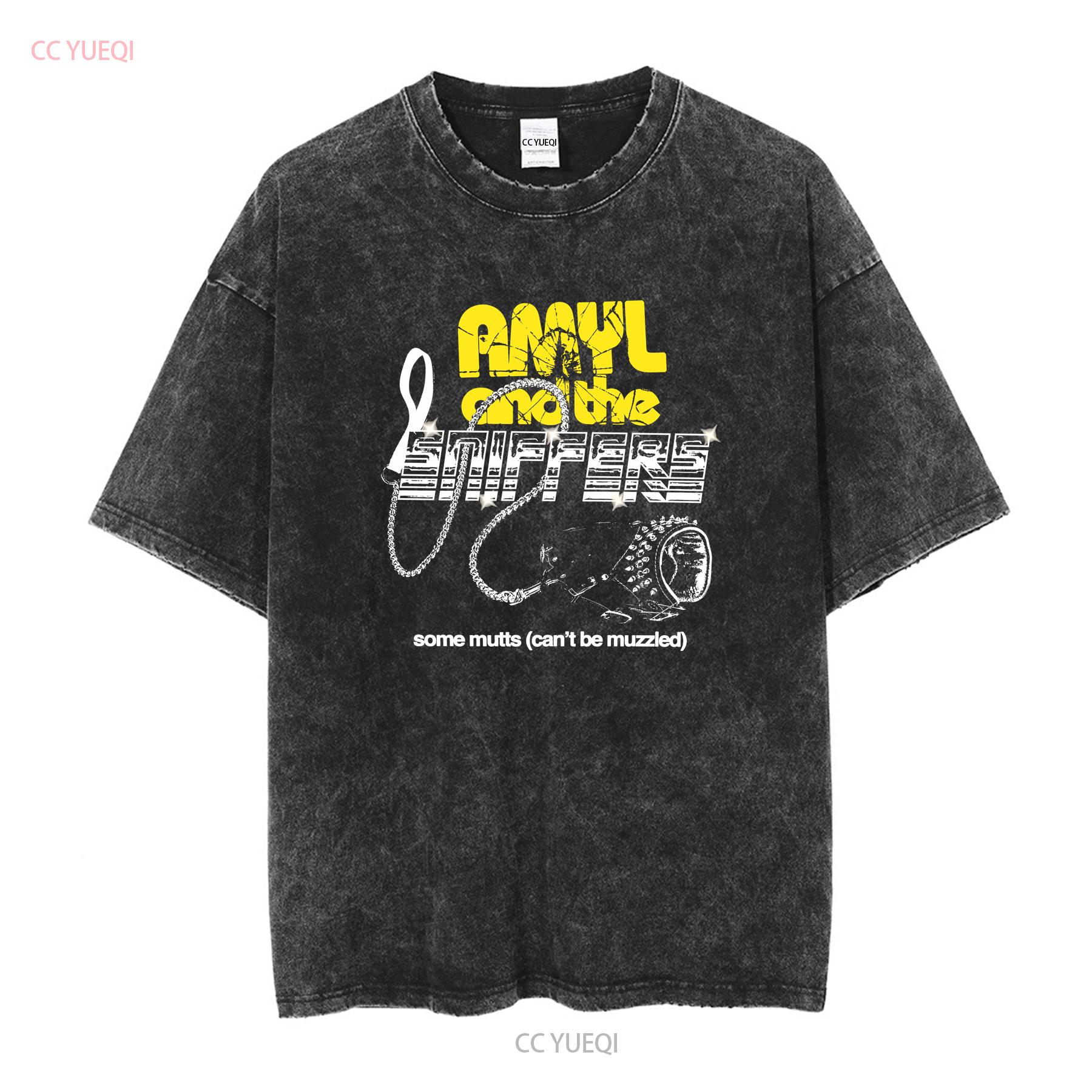 

Amyl and the Sniffers Some Mutts Cant Be Muzzled T shirt S35736 vintage Washed Unisex fashion Stylish graphic homme Comfortable L