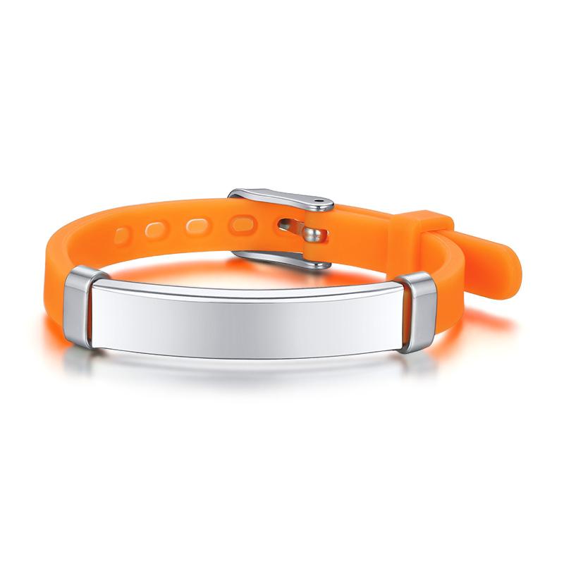 Braccialetto ID in Silicone di Sicurezza per Bambine Bambini, Braccialetto Personalizzato con Nome in Gomma