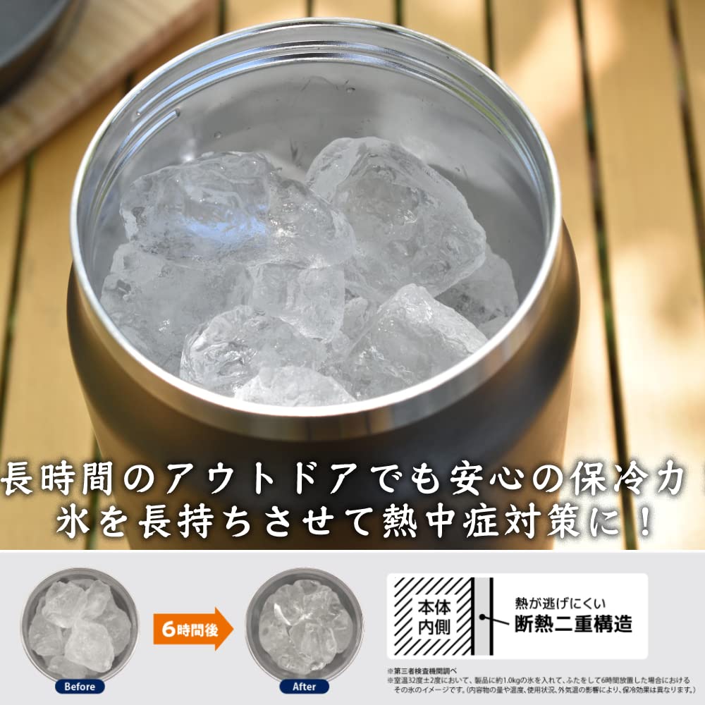 FREEAP Ice Jug, Metallic Gray Stainless Steel, for Camping and Park Lane (1.8L)