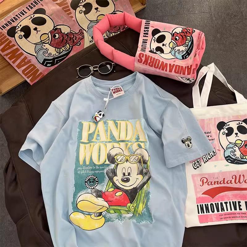 Cartoon Short-sleeved T-shirt Women's Summer New Loose Large Size Versatile Pure Cotton Top