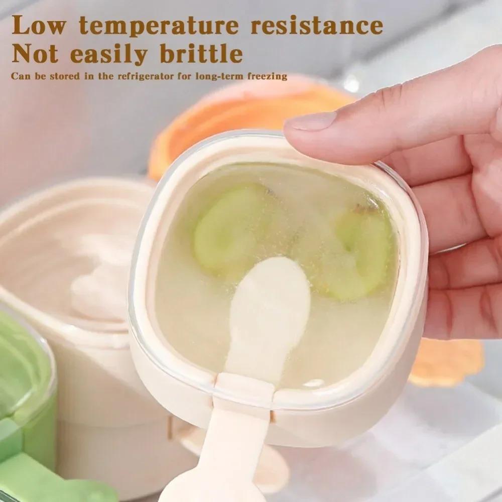 

Portable Summer Ice Cream Mold With Cover Ice-Pop Making Mould Food Grade Popsicle Mold Yellow 2Pcs