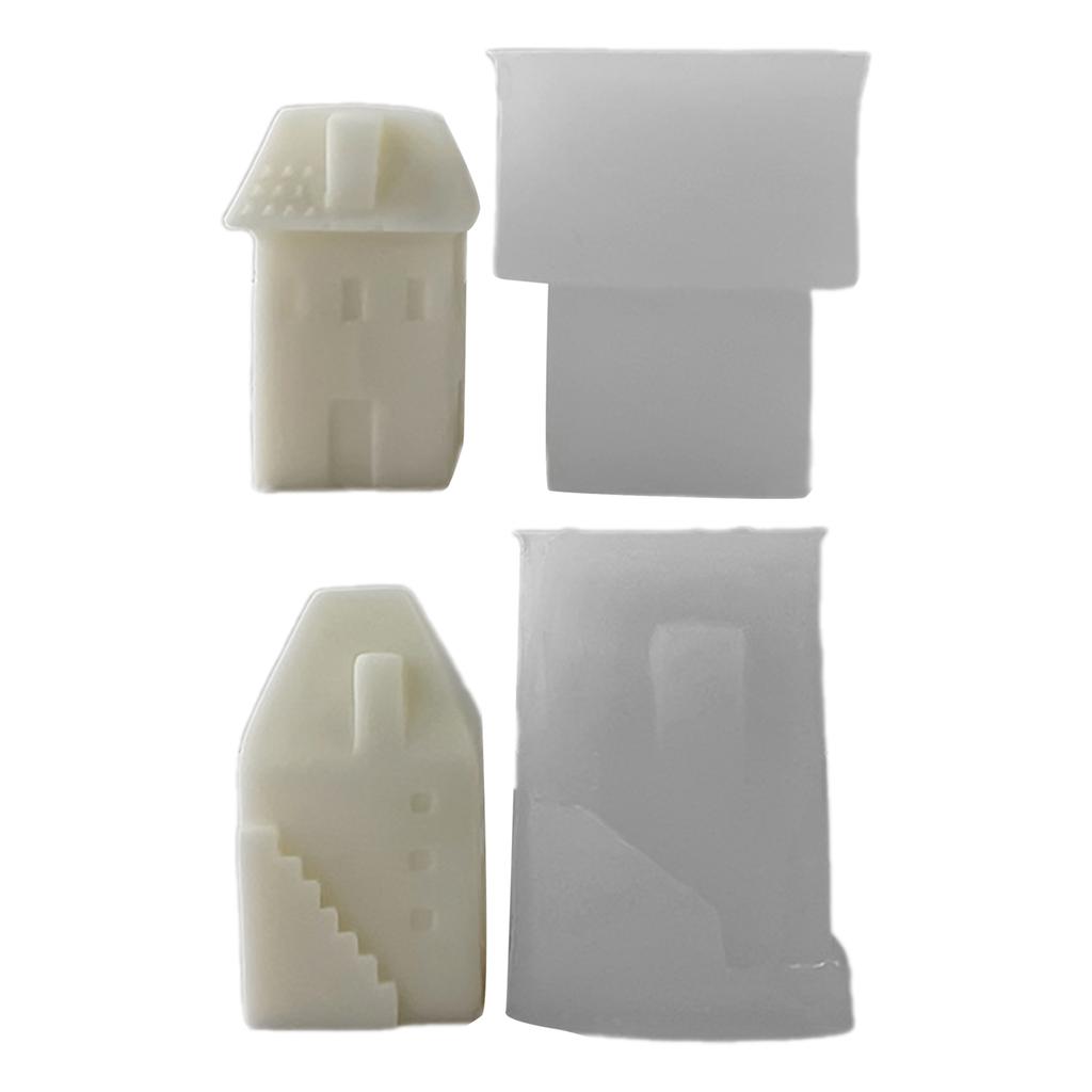 Flexible Soap Mold Relief Candle Molds Crafting Moulds Small House Shape Soap Silicone Mold for Making Beautiful Candle