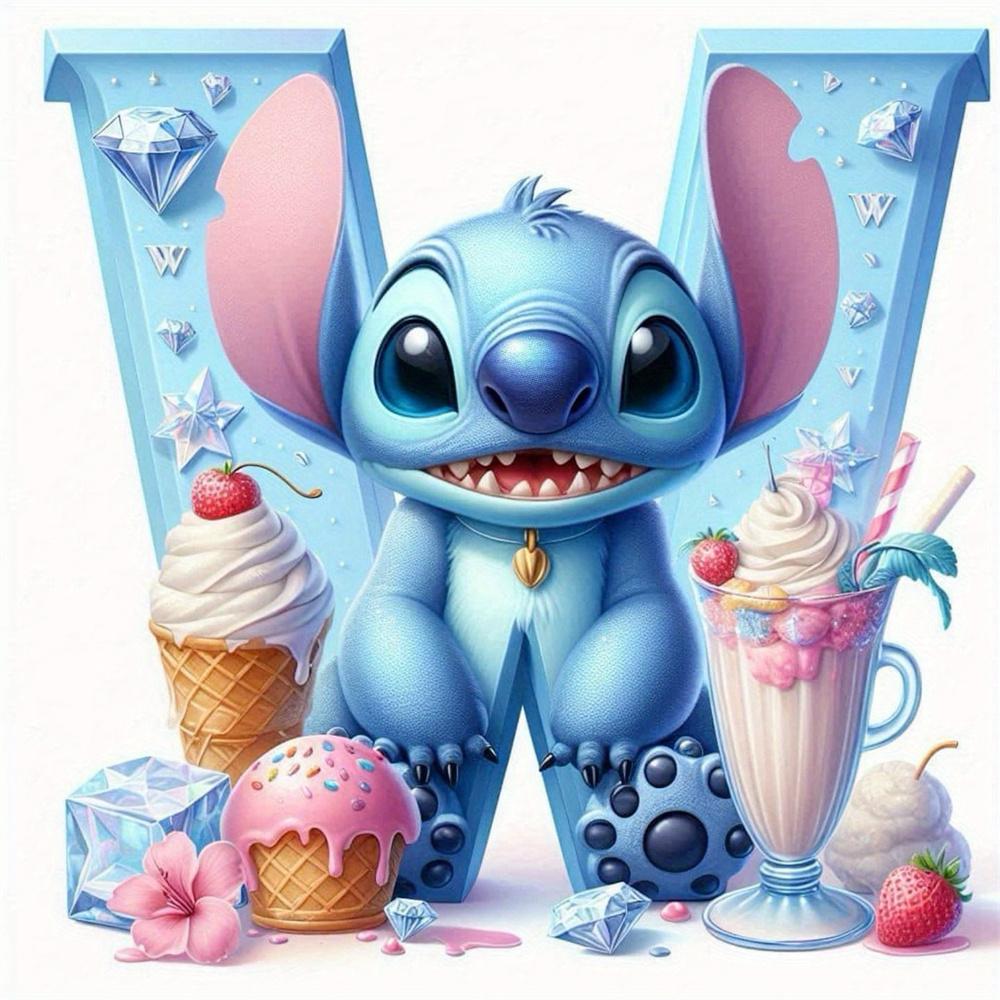 Disney Bordado de Diamantes Punto Mosaico de Dibujos Animados Novedad 26 Letras Pintura Imagen de Pedrería Helado Decoración Habitación Infantil