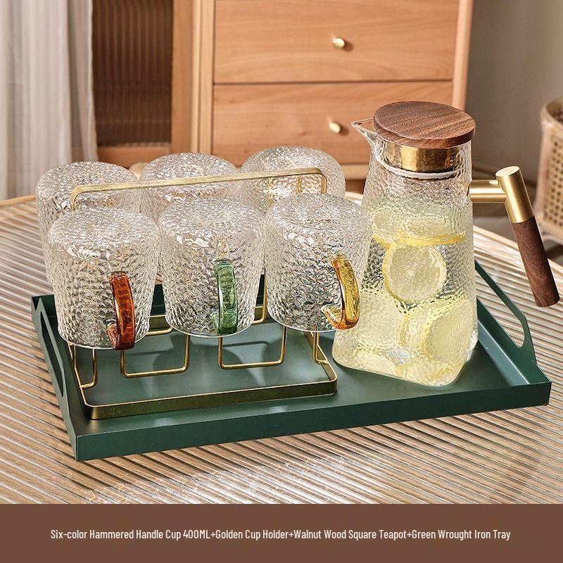 TXRMDX High Heat Resistant Glass Pitcher and Cup Set