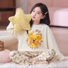 100% Cotton Girls Pajama Set Long Sleeve Round Neck Loose Fit Princess Style Kids Ages 8 Home Wear