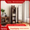 Bear Style Solid Wood Full Length Rotating Mirror with Movable Floor Storage for Home Dressing Room