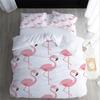Flamingo Bettwäsche-Set Kinder Einzelbett Bettwäsche-Set mit Kissenbezug 75*50cm für Mädchen, Wendbar Weiche Steppdecke Bettwäsche-Set Für Einzelbett