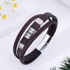 European & American Style Multi-Layer Braided Leather Men's Bracelet - Versatile Fashionable Hip-Hop Bangle