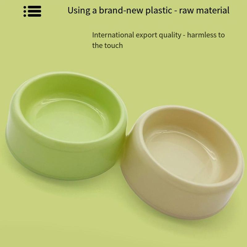 New Nordic Solid Color Style Pet Plastic Bowl Simple Round Mouth Dog Bowl Small Fresh Dog Food Set Cat Pet Bowl Dog Accessories