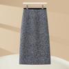 Elegante Falda Midi Bodycon de Lana Gris para Mujer - Colección Otoño/Invierno 2025