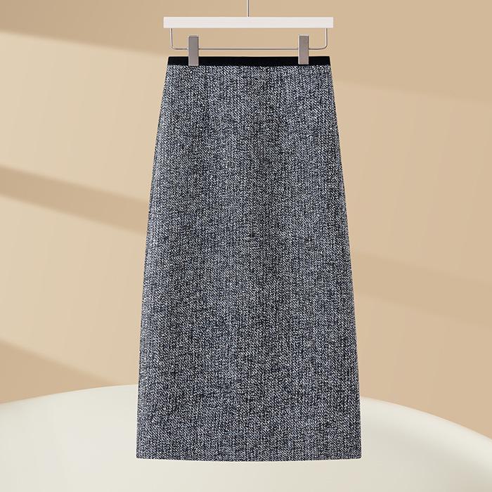 

Chic Grey Wool Bodycon Midi Skirt for Women - 2025 Autumn/Winter Collection 3XL /31【Recommended weight 140-150 lbs】 серый