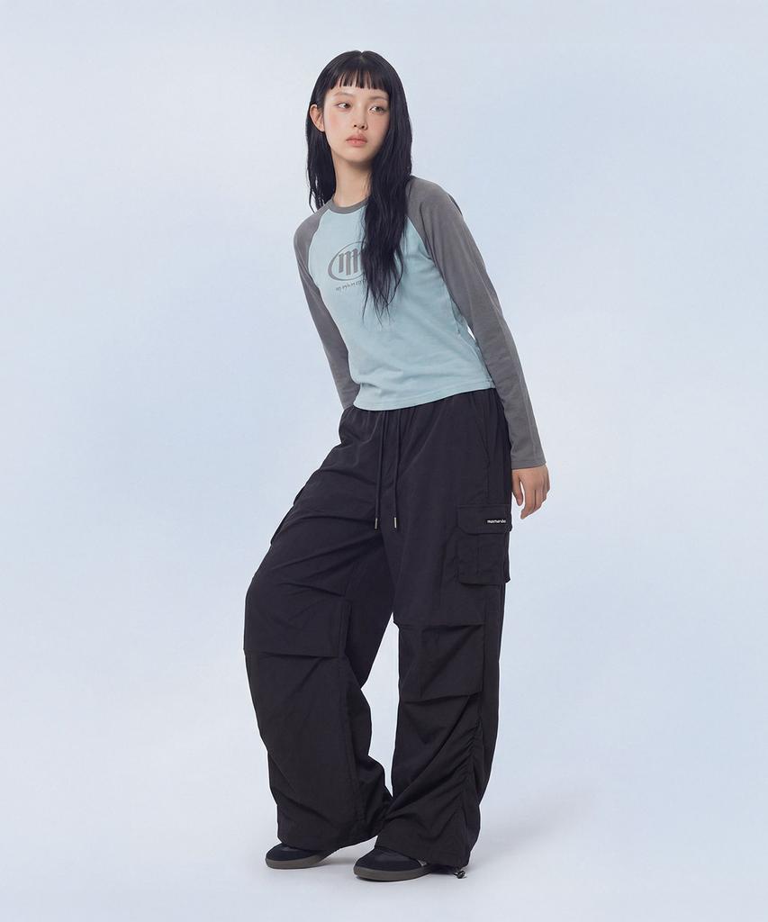 Maseumaluljeueopaeleol Essential Parasuit Shirring Cargo Pants_Black