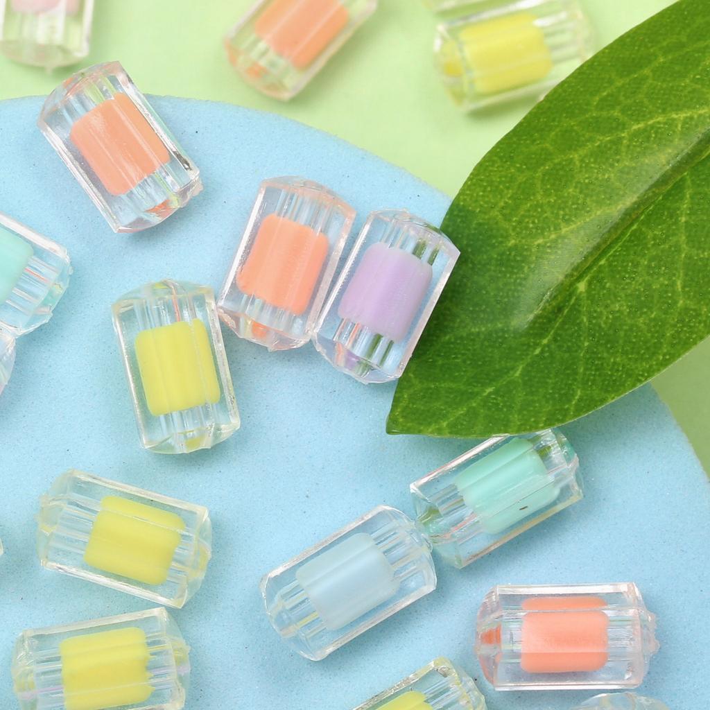 Acryl Mattiert/Transparent Mode Kreative Anhänger DIY Schmuckzubehör Kernspinn 8-Eckig Zylindrische Lose Perlen 20 Stück