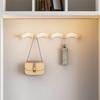 Creative Wave Iron Hook Row Hook Wooden Coat Rack Hooks Punching Towel Hanger Nordic White Wall Hooks For Coats Nordic Wooden