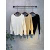 C S In The Room lIntie baSiC Cable Knit Square neCk Long Sleeve 3 Color