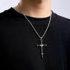 Vintage Ancient Skeleton Cross Ins Retro European and American Rap Hip-hop Men and Women Choker Personality Titanium Steel Chain