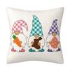 New Cartoon Easter Pillow Case Radish Rabbit Easter Egg Dwarf Plaid Print Home Furnishing