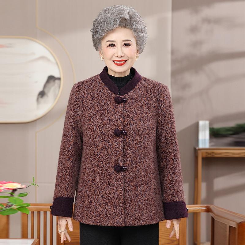 

Fleece new autumn and winter autumn and winter woolen coat thickened woolen top women 5XL [recommended 150-80kg] фиолетовый