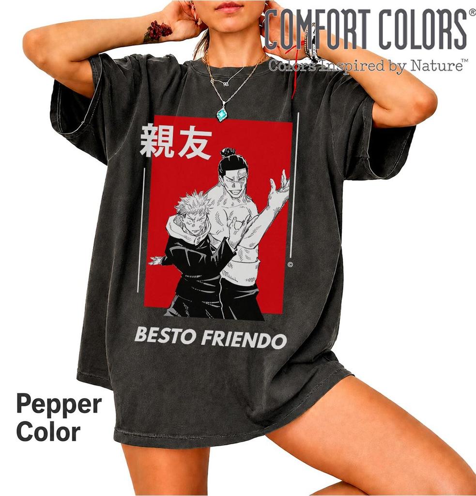 Besto Friendo Anime T-Shirt: Comfort Colors, Gildan - Anime Apparel ID